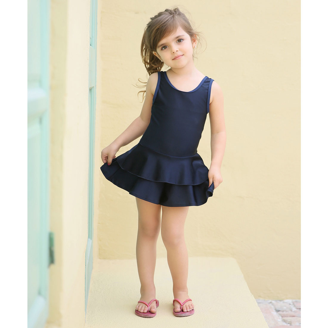 Lace Ladies Girls' Ruffle Skirt One Piece School Swimsuit Girls' One Piece Swimsuit [Non-returnable item]