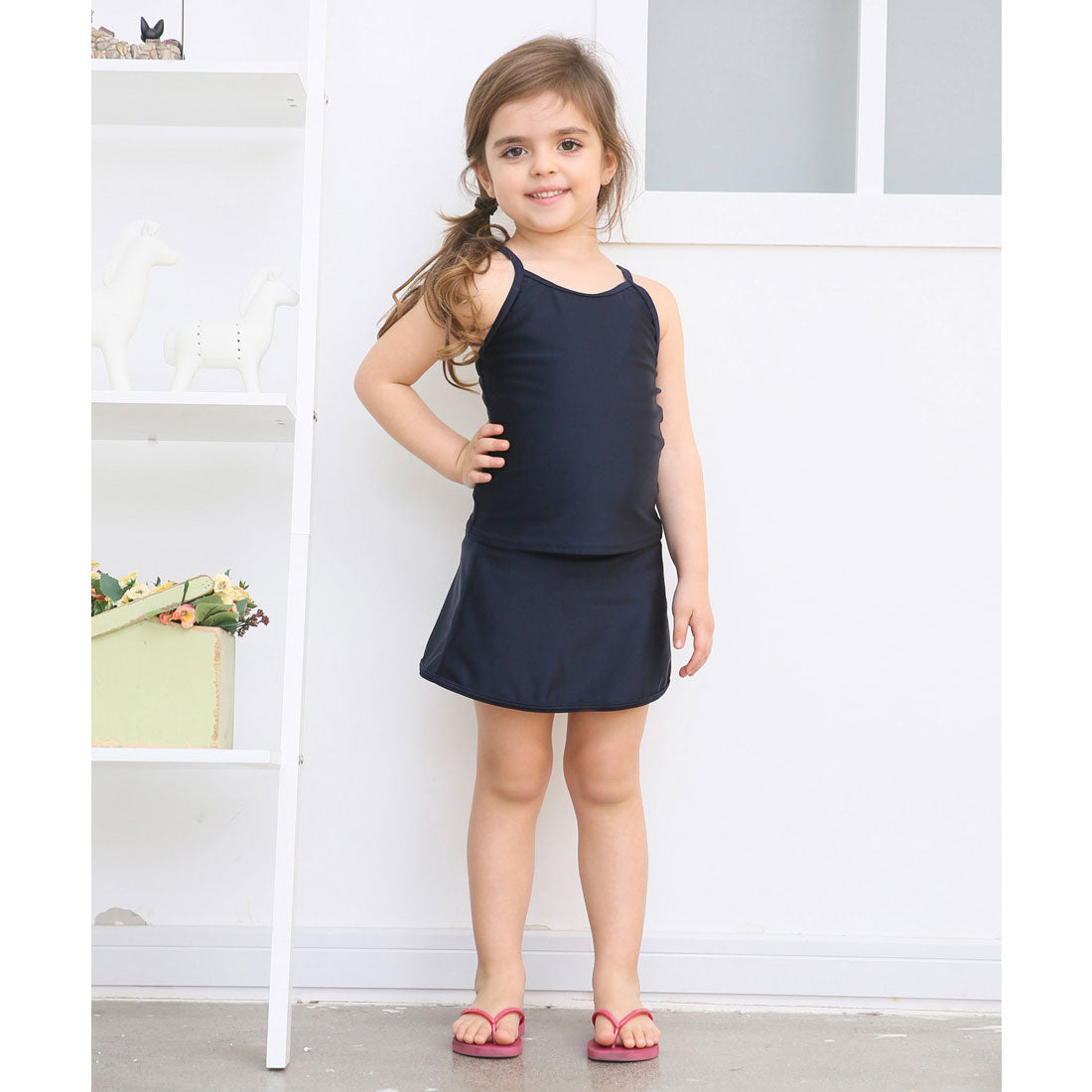 レースレディース Lace Ladies 女児 ライン入り セパレート スカートタイプ スクール水着 ガールズ 女子 ワンピース水着【返品不可商品】