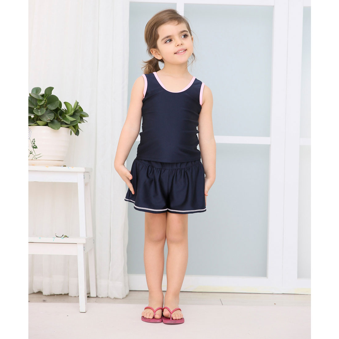 Lace Ladies Girls Culottes Skirt Separate Line School Swimsuit Girls A-line [Non-returnable item]