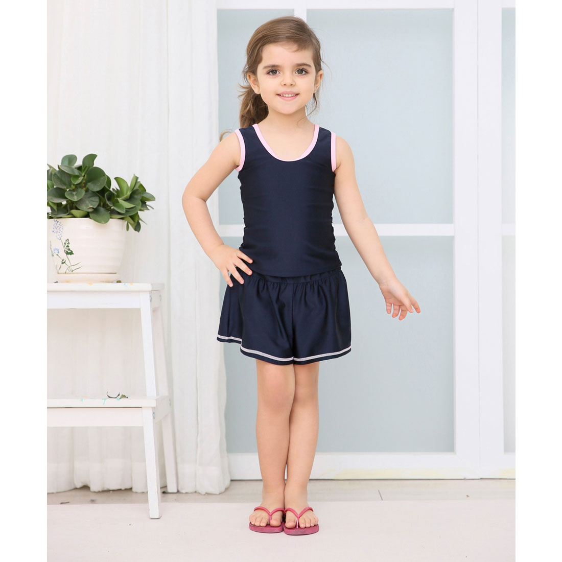 Lace Ladies Girls Culottes Skirt Separate Line School Swimsuit Girls A-line [Non-returnable item]