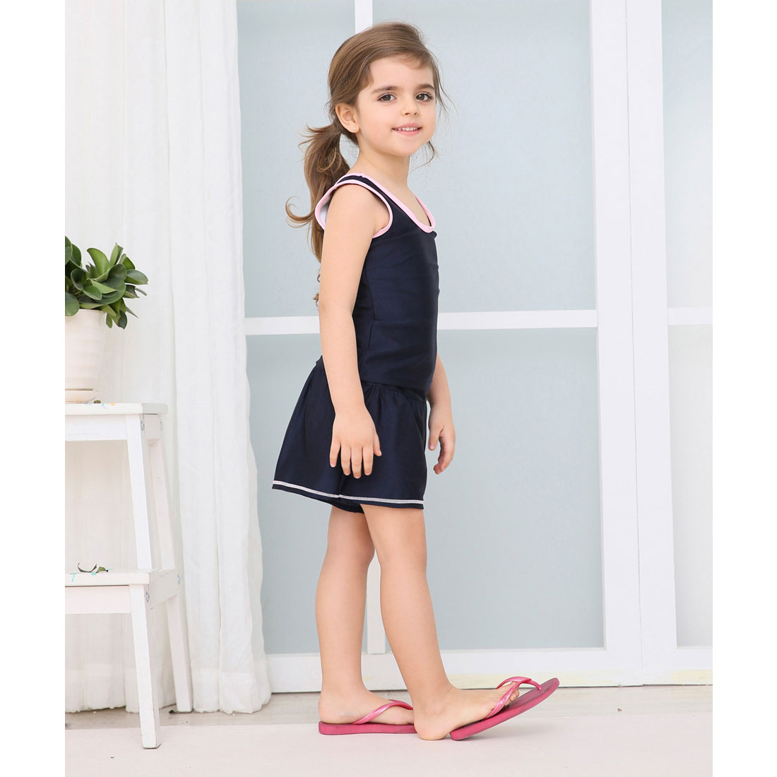 Lace Ladies Girls Culottes Skirt Separate Line School Swimsuit Girls A-line [Non-returnable item]