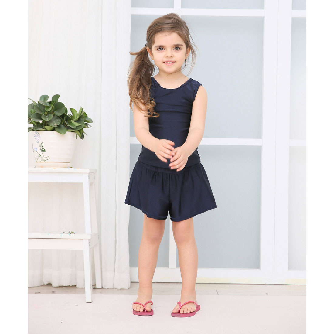 Lace Ladies Girls Culottes Skirt Separate Line School Swimsuit Girls A-line [Non-returnable item]