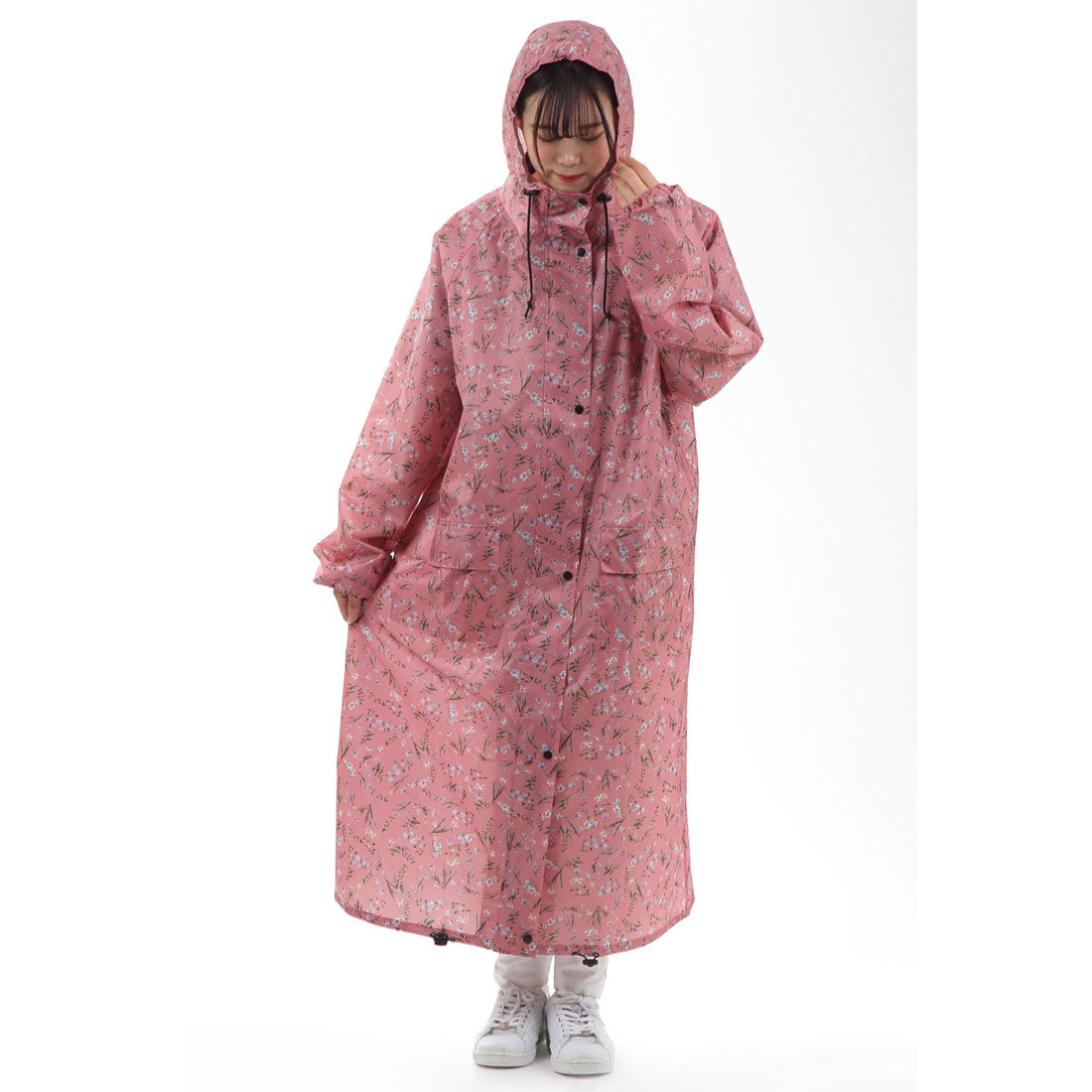 レースレディース Lace Ladies バイザー取り外し可能 小花柄 軽量レインコート,花柄ピンク