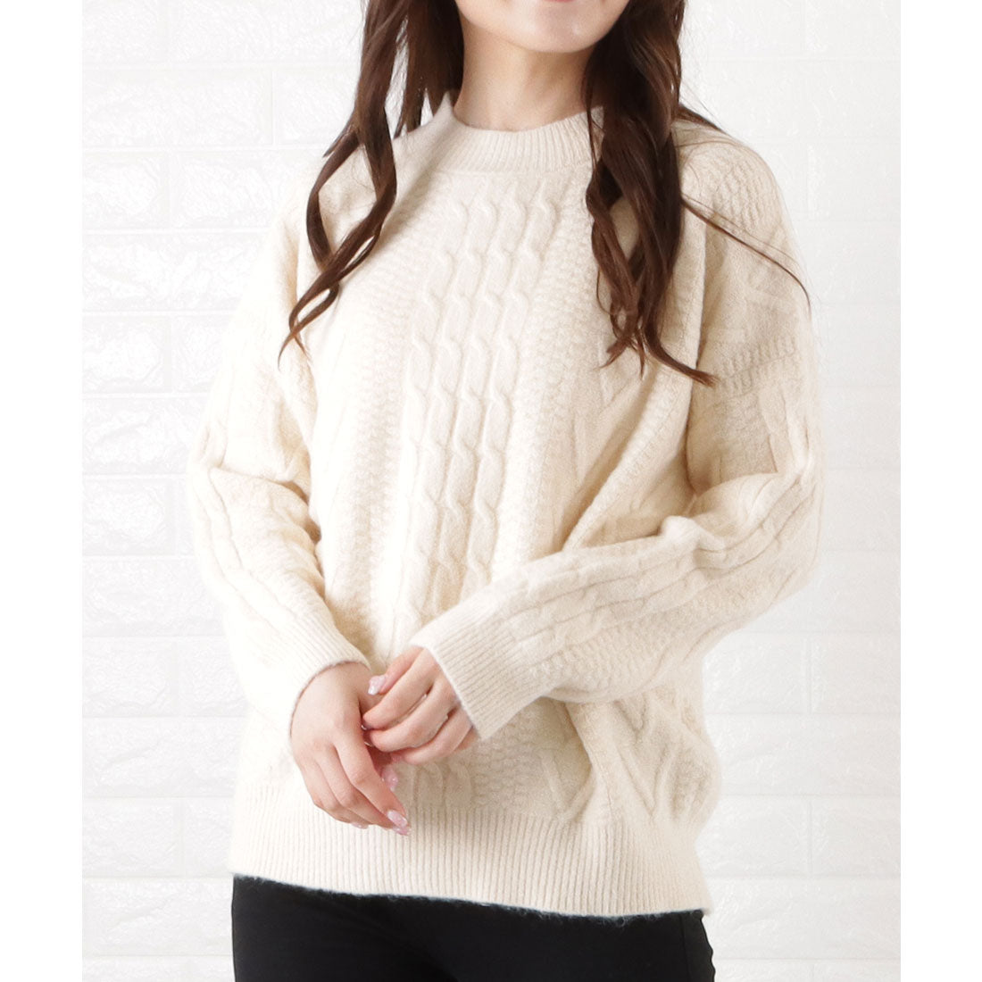 レースレディース Lace Ladies オーバーサイズケーブルニットセーター