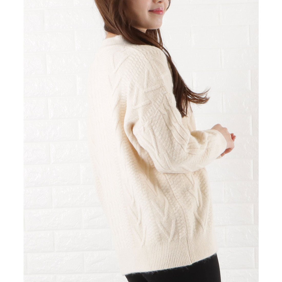 レースレディース Lace Ladies オーバーサイズケーブルニットセーター