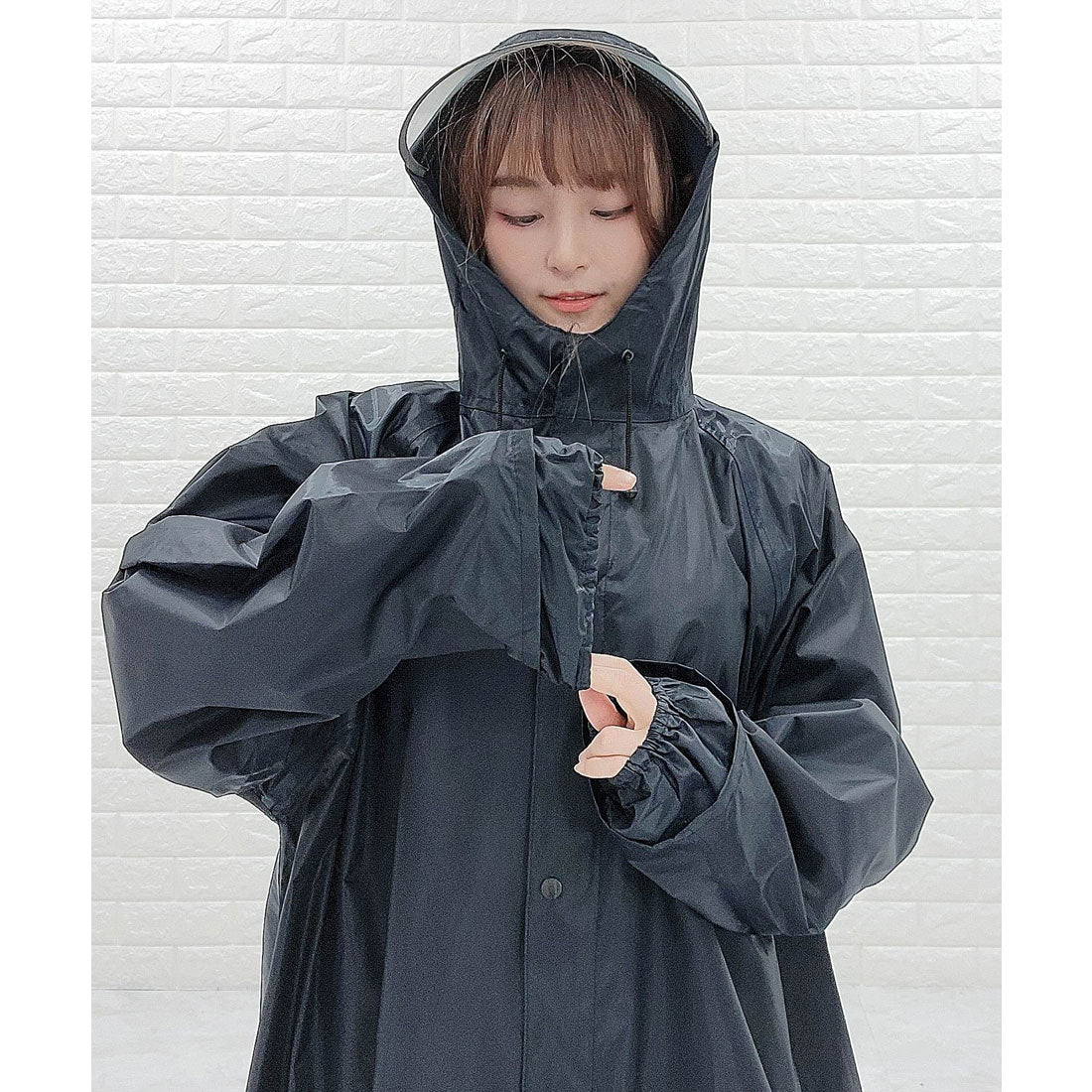 レースレディース Lace Ladies レインコート 男女兼用 バイザー取り外し可能 収納袋付