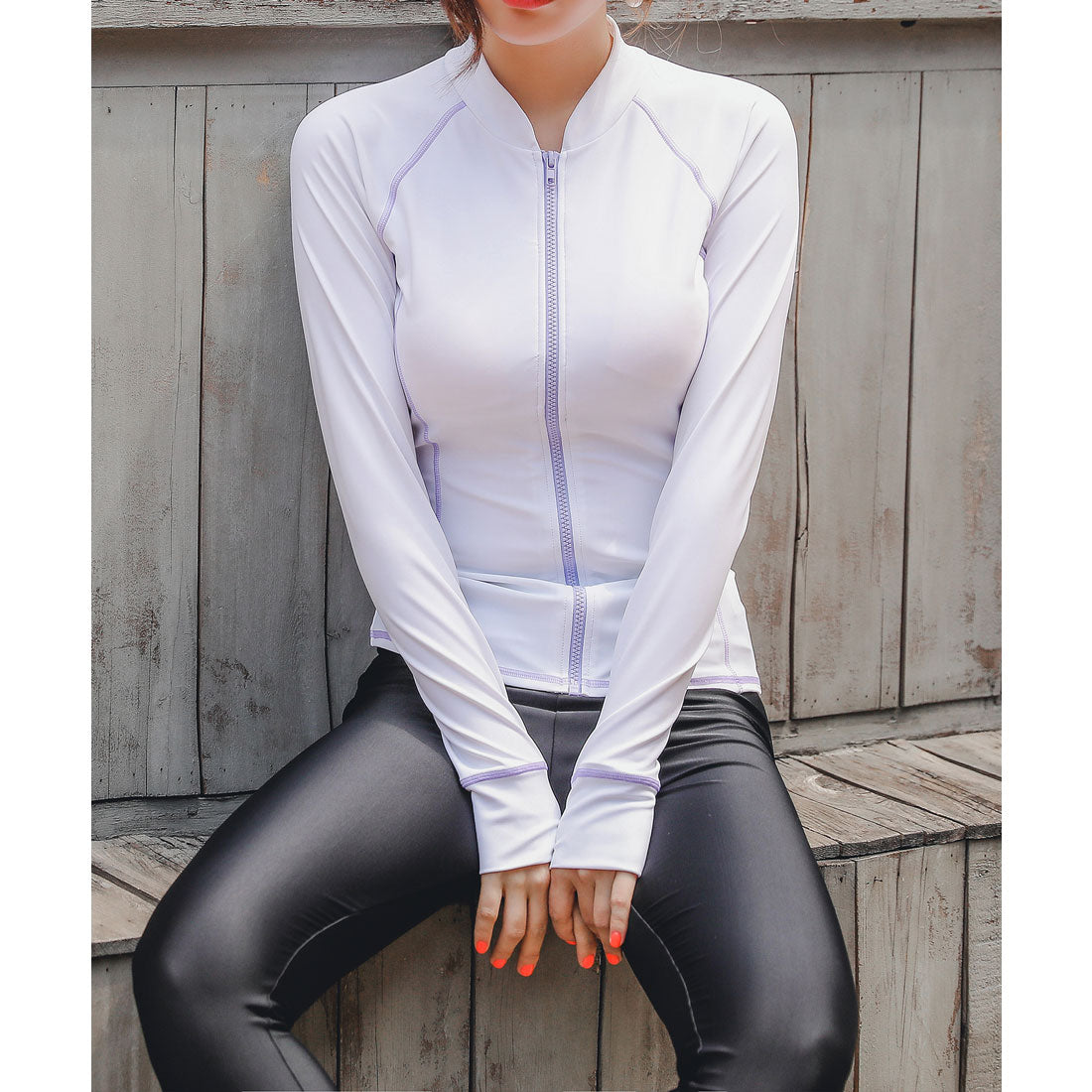 レースレディース Lace Ladies ロングファスナーフィットネス水着 セパレート