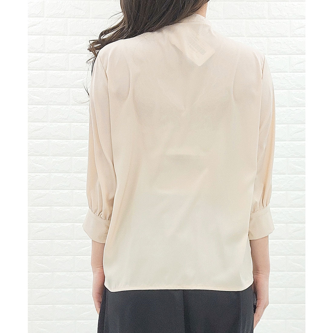 レースレディース Lace Ladies シフォンジョーゼット レースシャツ 七分袖 （ベージュ） ベージュ