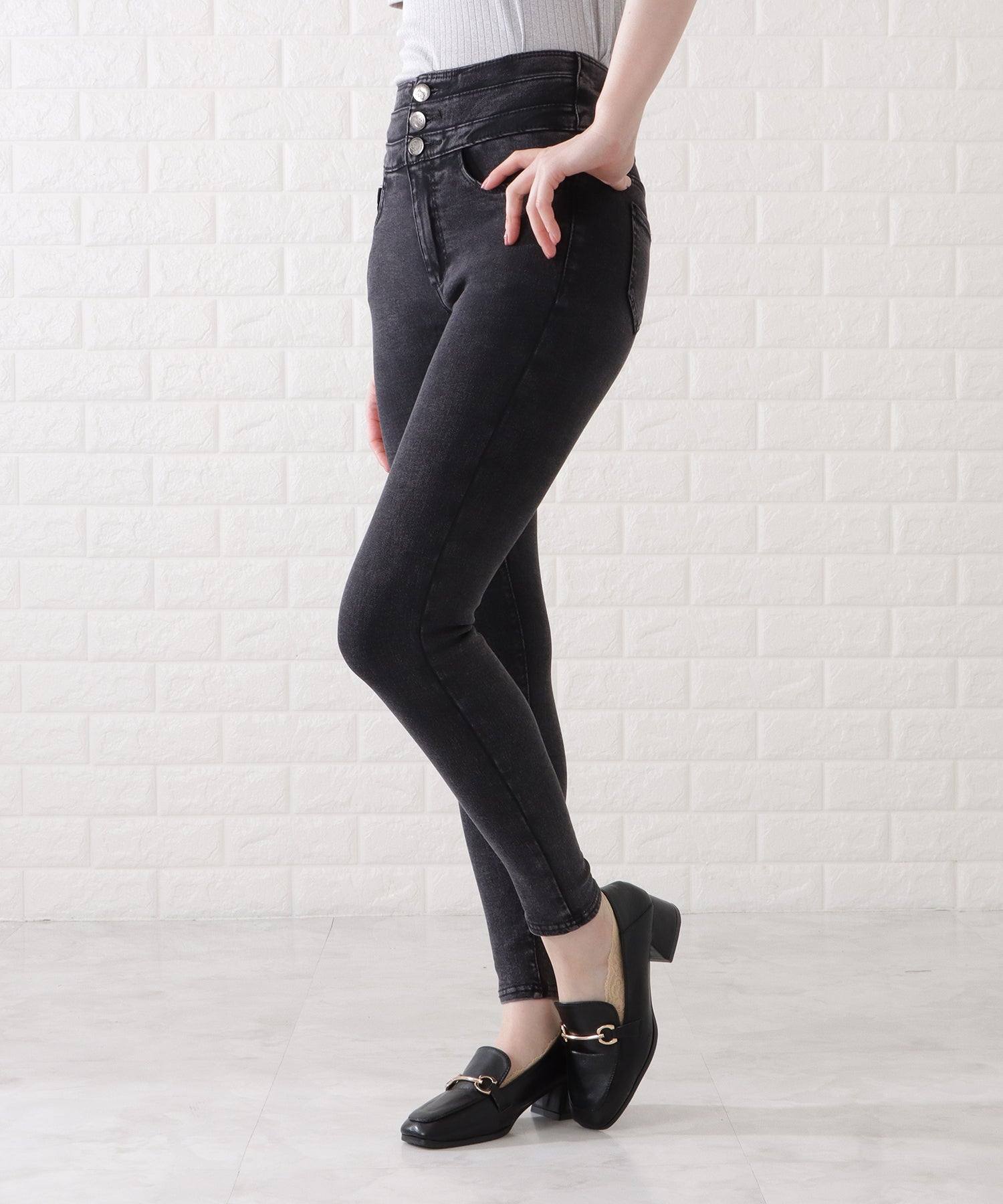 レースレディース Lace Ladies ハイウエストストレッチスキニーパンツ （ダークグレー） ダークグレー