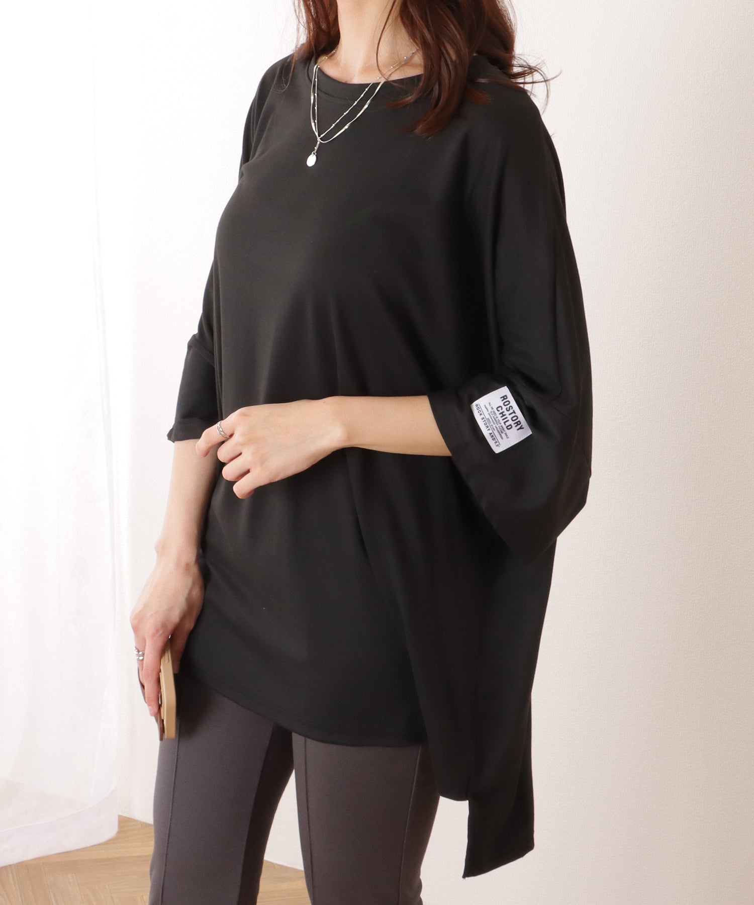 レースレディース Lace Ladies ソリッドカラー タグ付き オーバーサイズ 半袖 Tシャツ （グレー） グレー