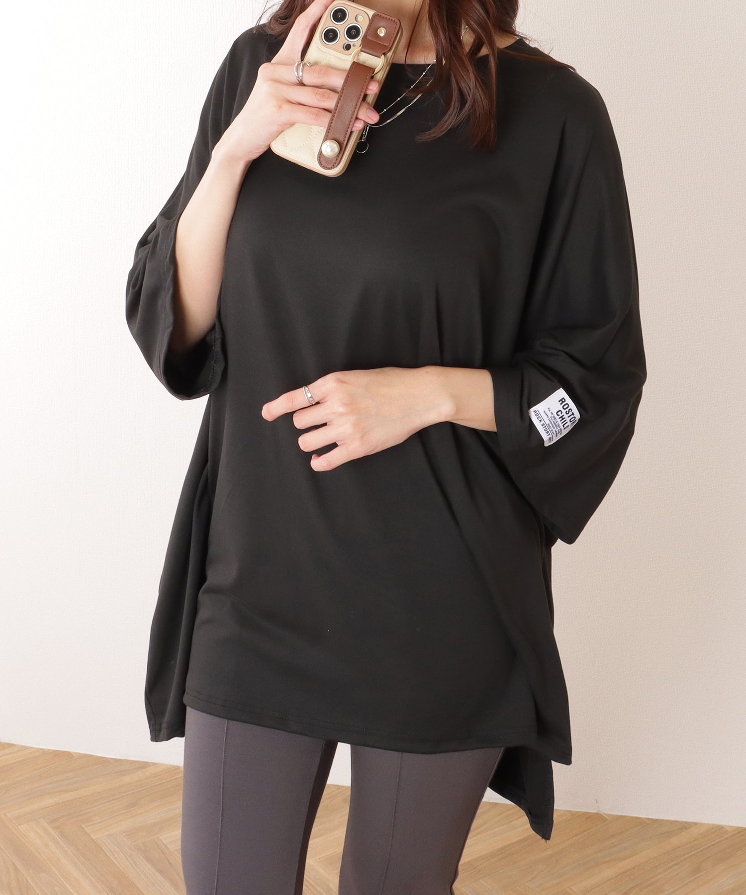 レースレディース Lace Ladies ソリッドカラー タグ付き オーバーサイズ 半袖 Tシャツ （グレー） グレー
