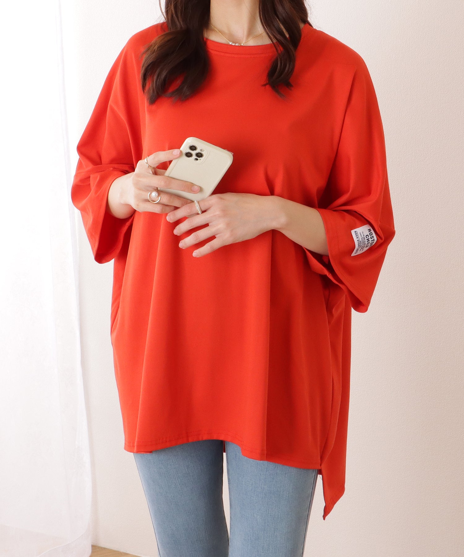 レースレディース Lace Ladies ソリッドカラー タグ付き オーバーサイズ 半袖 Tシャツ （グレー） グレー