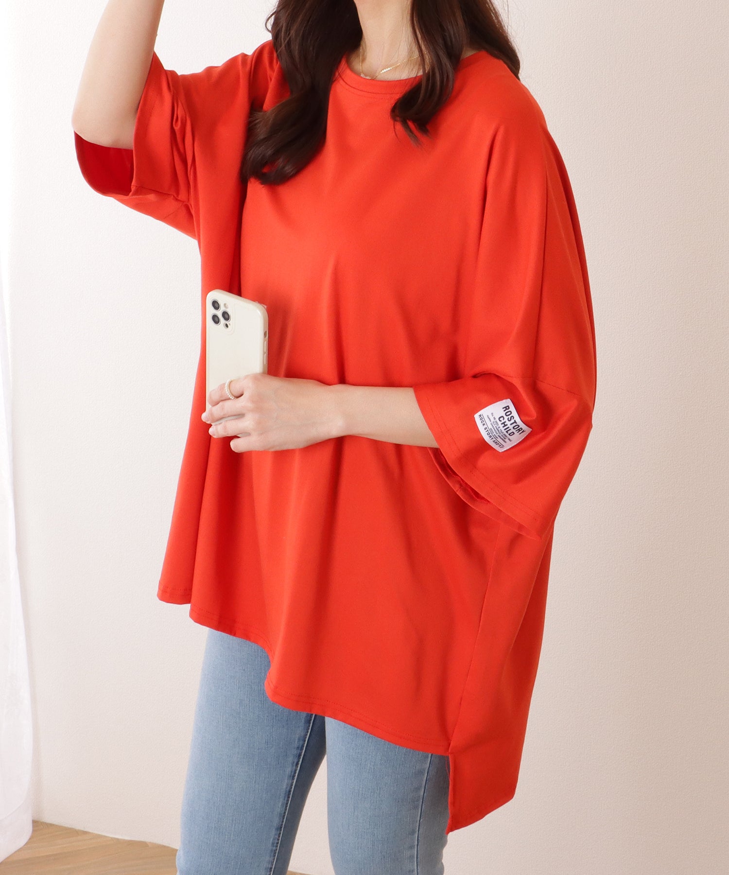 レースレディース Lace Ladies ソリッドカラー タグ付き オーバーサイズ 半袖 Tシャツ （グレー） グレー