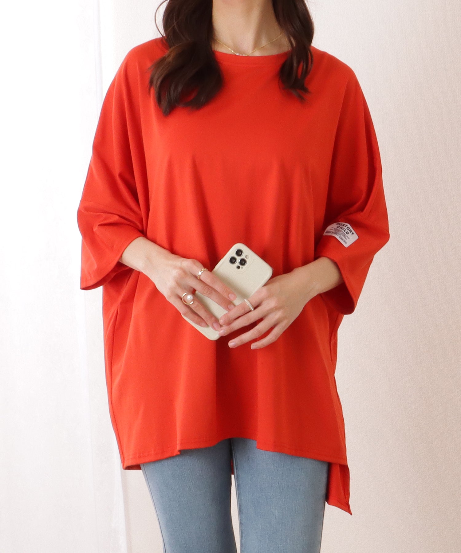 レースレディース Lace Ladies ソリッドカラー タグ付き オーバーサイズ 半袖 Tシャツ （グレー） グレー