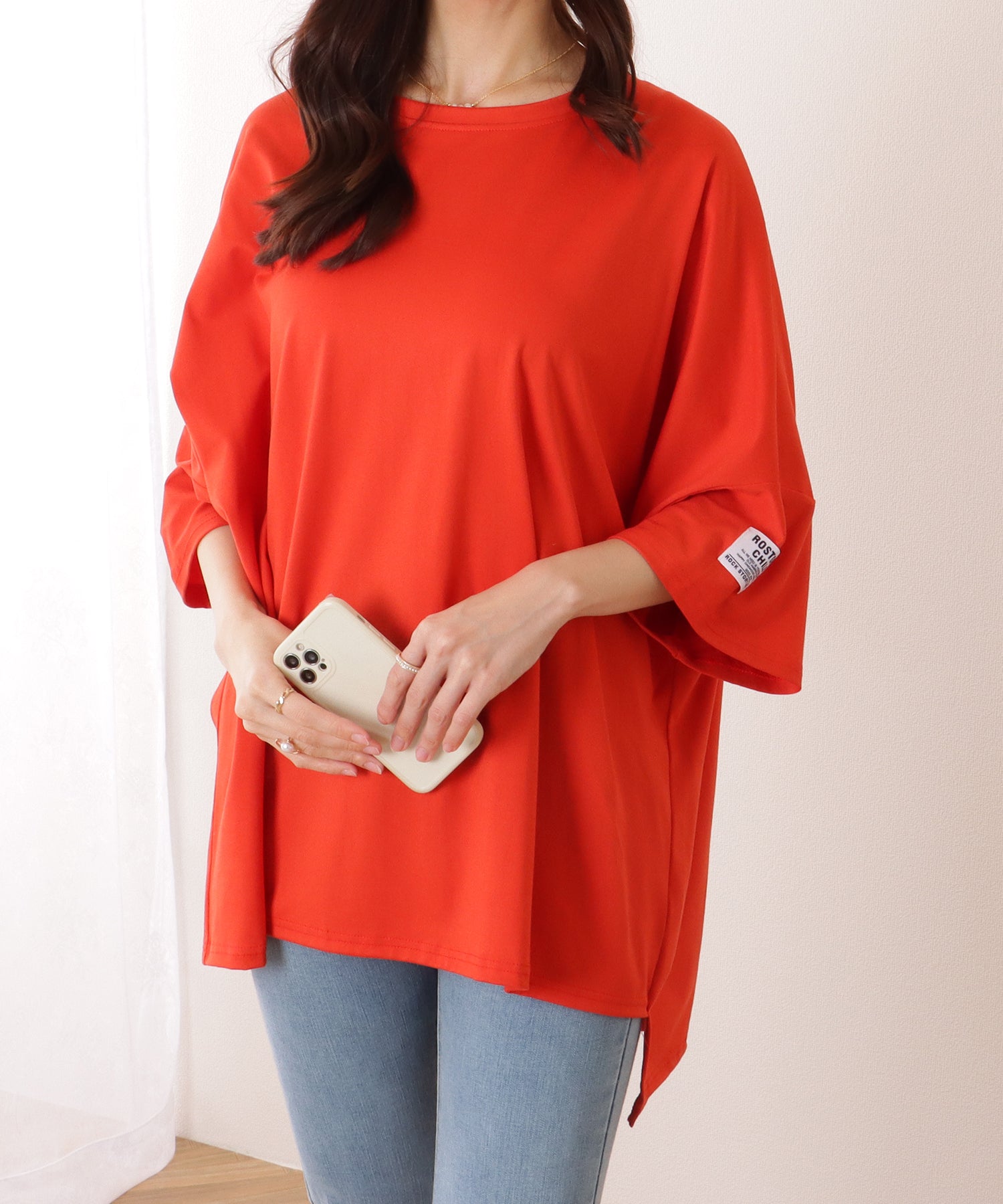 レースレディース Lace Ladies ソリッドカラー タグ付き オーバーサイズ 半袖 Tシャツ （グレー） グレー