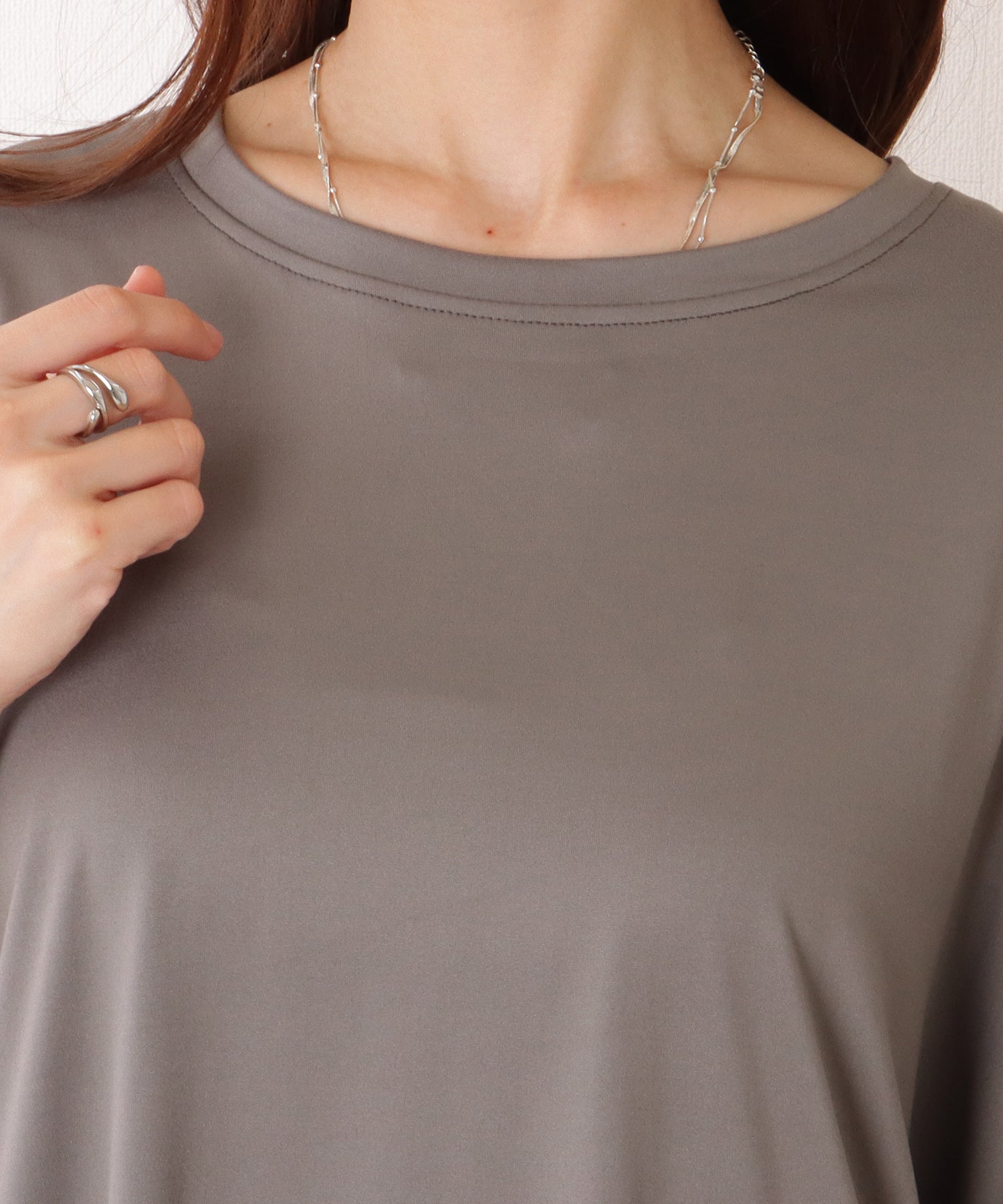 レースレディース Lace Ladies ソリッドカラー タグ付き オーバーサイズ 半袖 Tシャツ （グレー） グレー