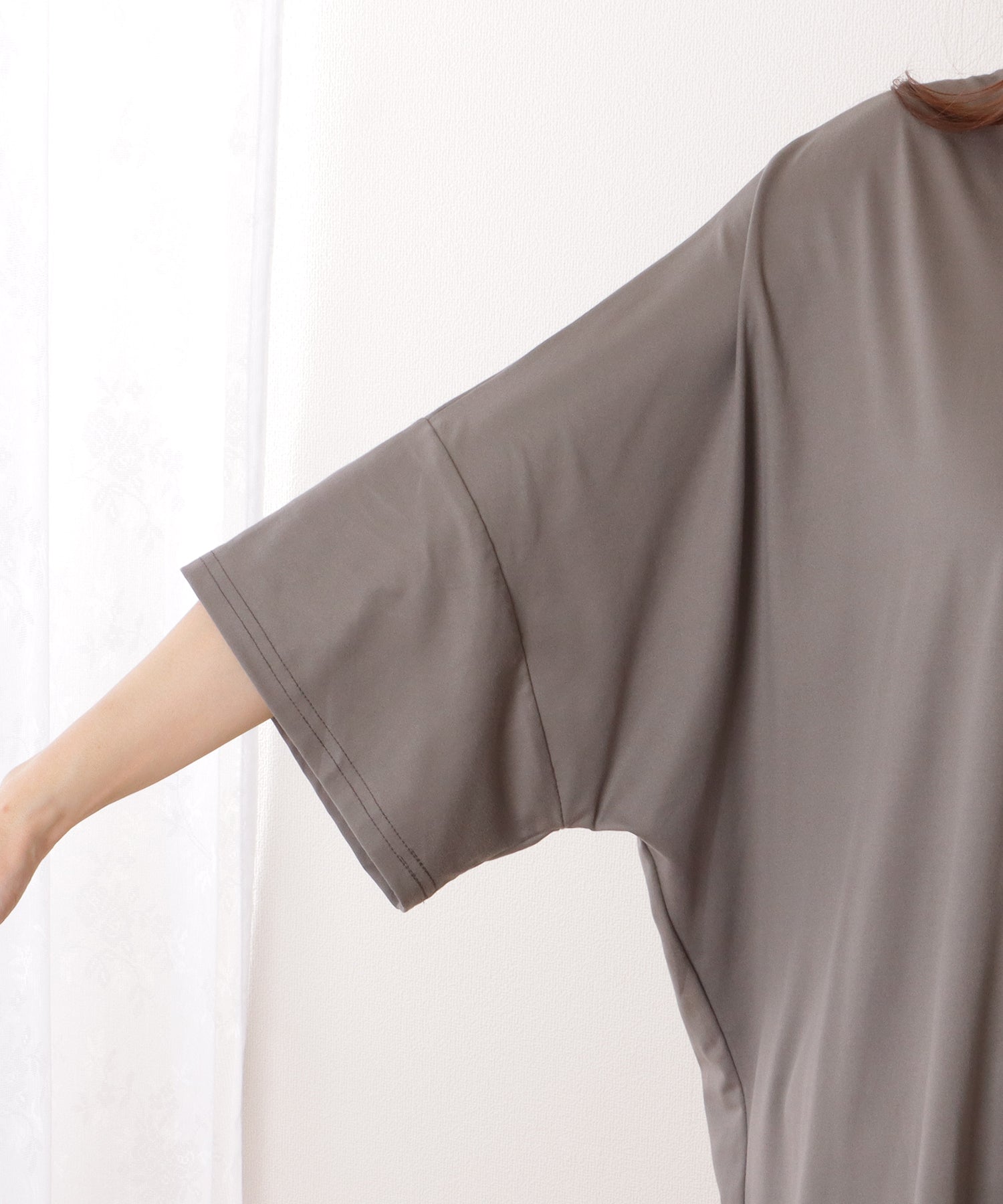 レースレディース Lace Ladies ソリッドカラー タグ付き オーバーサイズ 半袖 Tシャツ （グレー） グレー