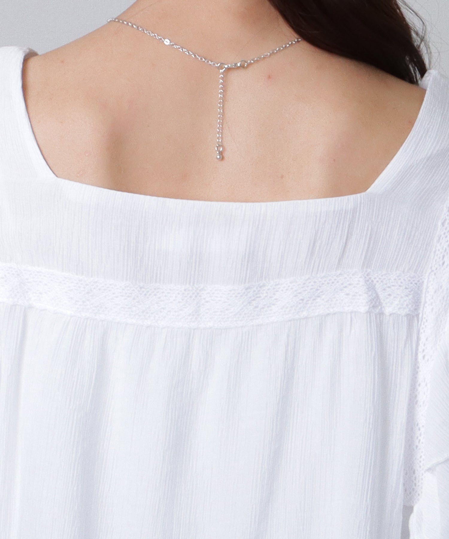レースレディース Lace Ladies スクエアネック フリル ギャザー バルーン袖 ブラウス （ピンク） ピンク