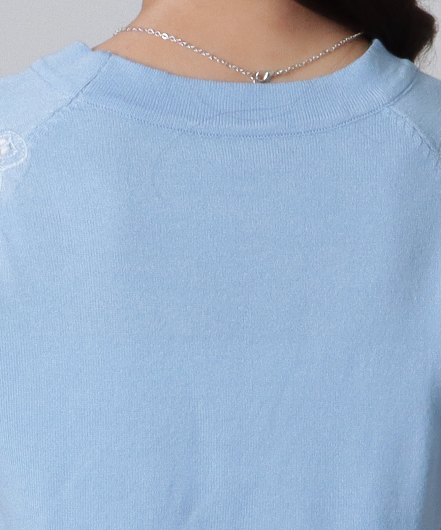 レースレディース Lace Ladies ショルダー レース 半袖 ニット トップス （ブラック） ブラック