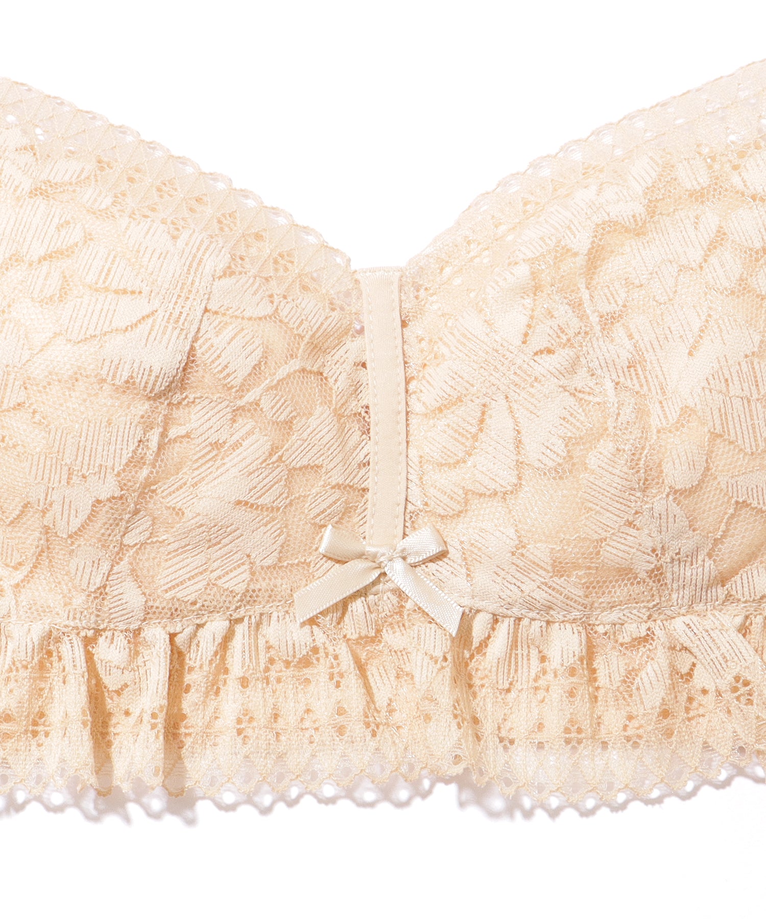 レースレディース Lace Ladies 花柄 レーシィ ノンワイヤー ブラ&ショーツ セット【返品不可商品】 （ホワイト） ホワイト