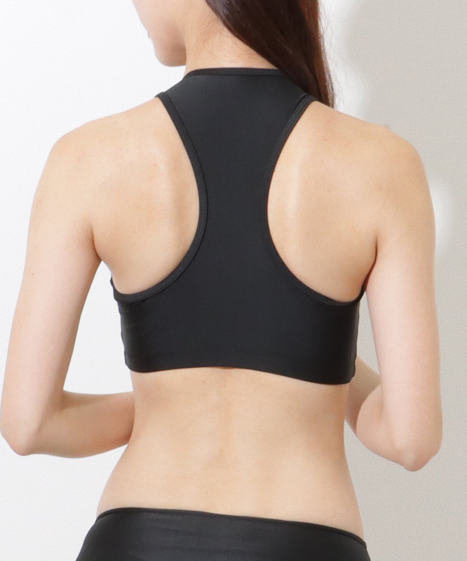 レースレディース Lace Ladies 【5点セット】ボーター柄 トップス付き ベーシック ラッシュガード 【返品不可商品】 （ブラック） ブラック