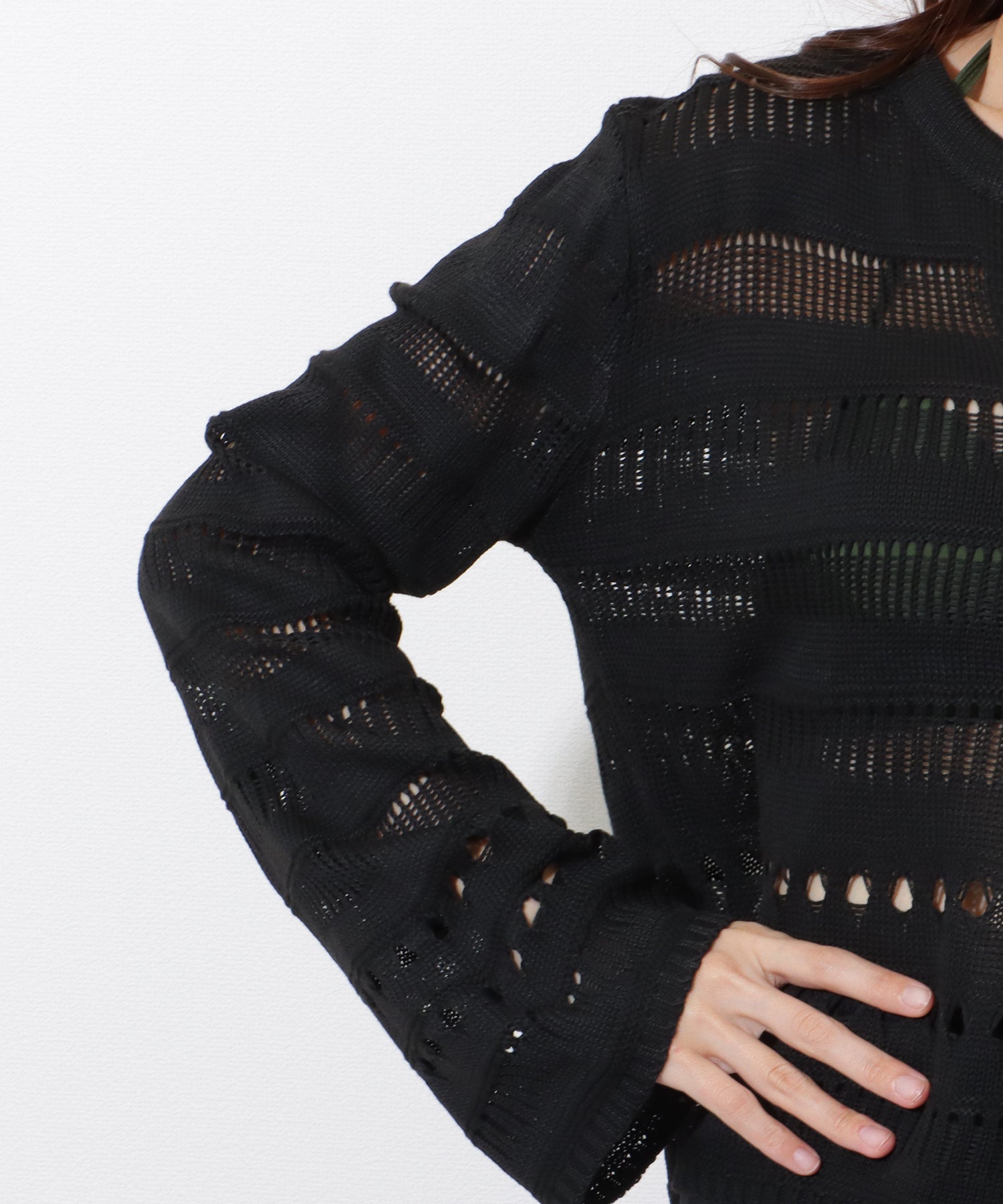 レースレディース Lace Ladies 【4点セット】透かし ニット付き ビキニ ラッシュ セットアップ【返品不可商品】 （ホワイト） ホワイト