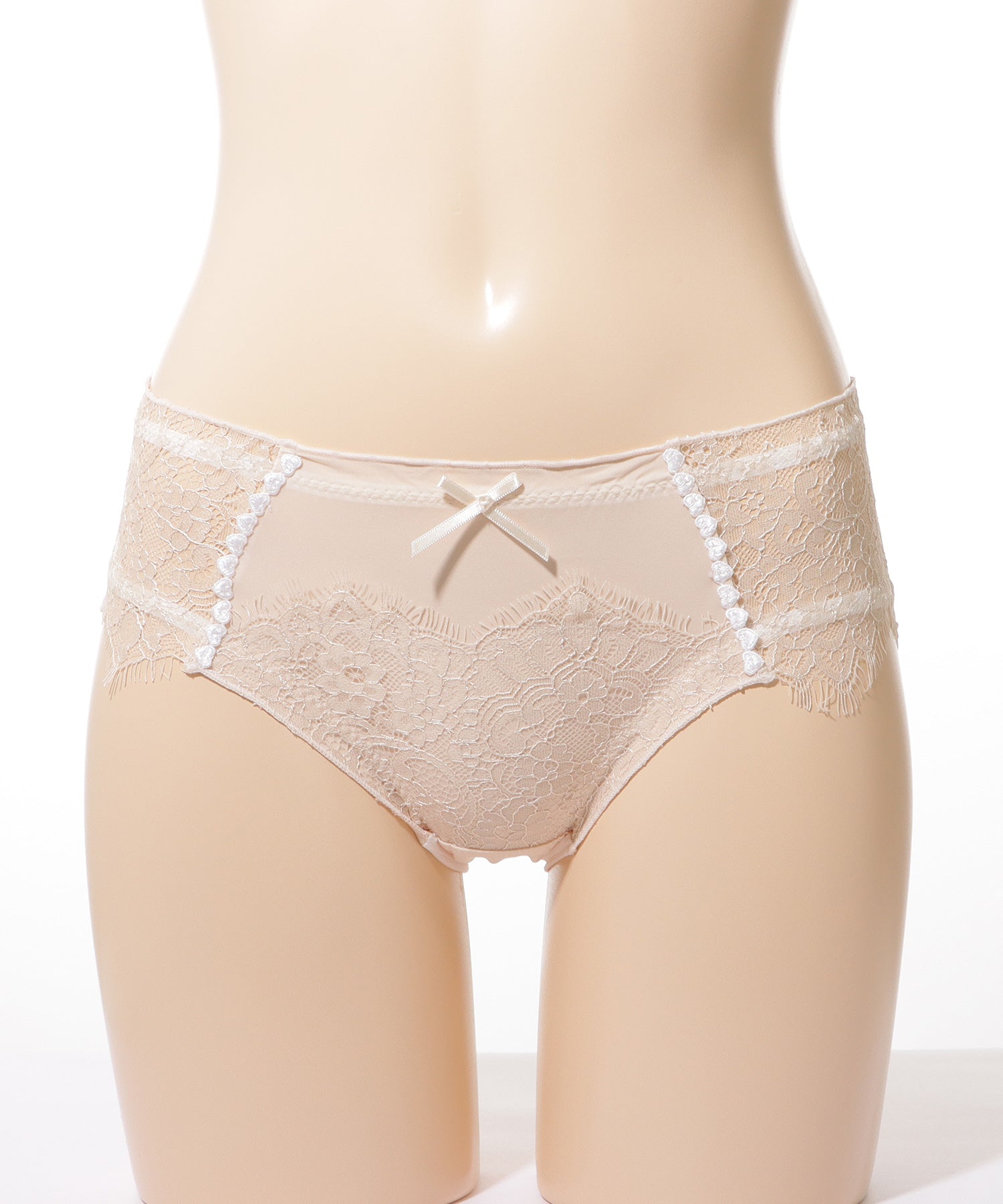 レースレディース Lace Ladies 【4枚セット】レースリボンハートラインシアーミドルショーツ【返品不可商品】 （4枚セット（4色）） 4枚セット（4色）