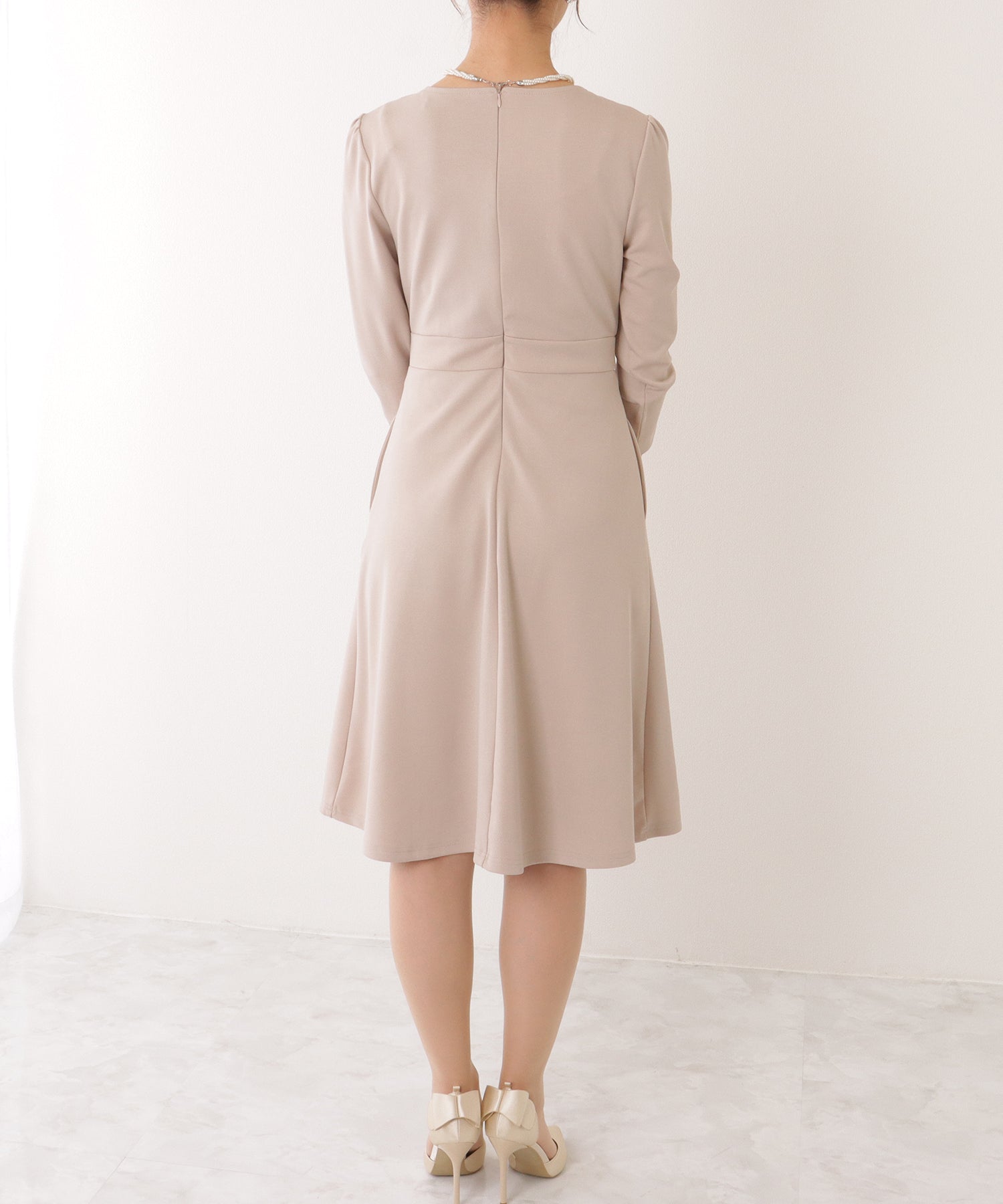 レースレディース Lace Ladies 2WAY リボンジャケット付き タック ワンピース セットアップ