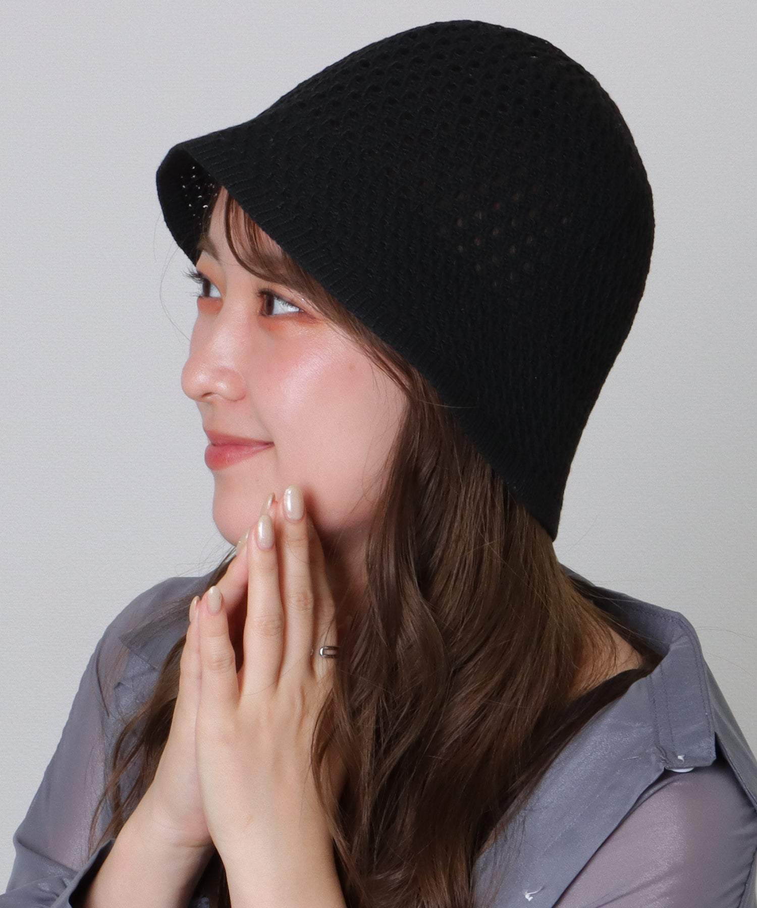 レースレディース Lace Ladies ソリッドカラー ベーシック メッシュ バケット ハット （ベージュ） ベージュ