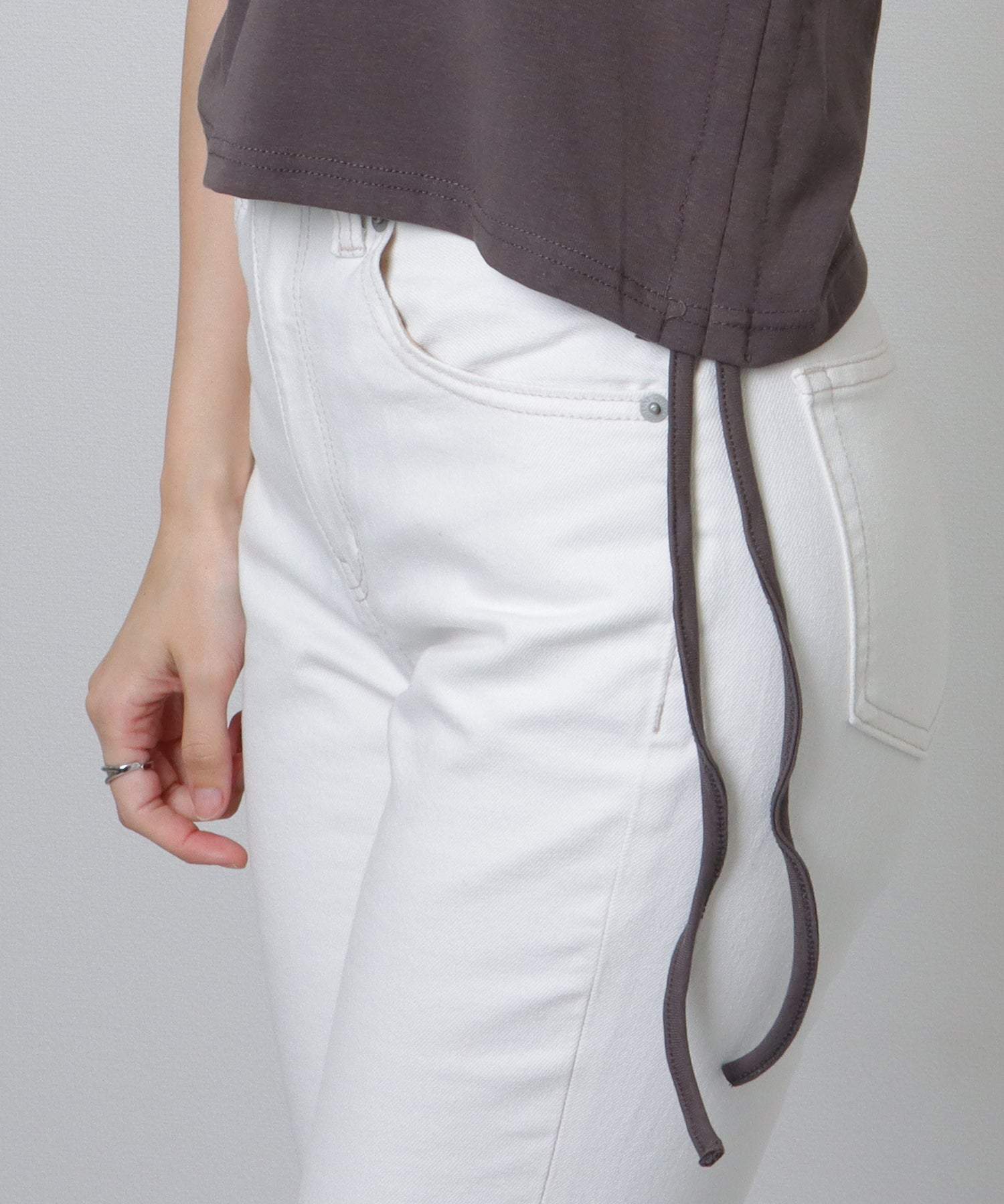 レースレディース Lace Ladies サイド シャーリング コンパクト 半袖 プリント トップス （ホワイト） ホワイト