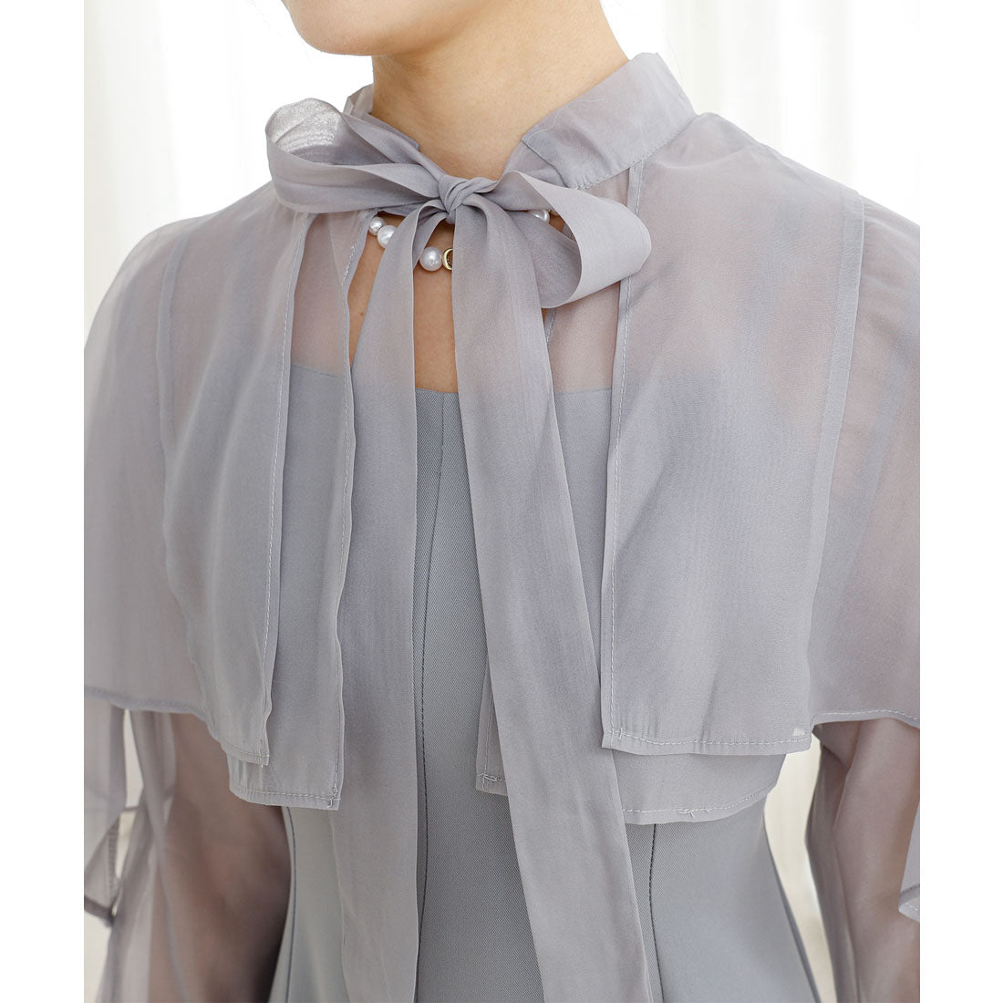 レースレディース Lace Ladies 【2点セット】ボレロ付き バック レースアップ キャミソール ワンピース （チャコールグレー） チャコールグレー