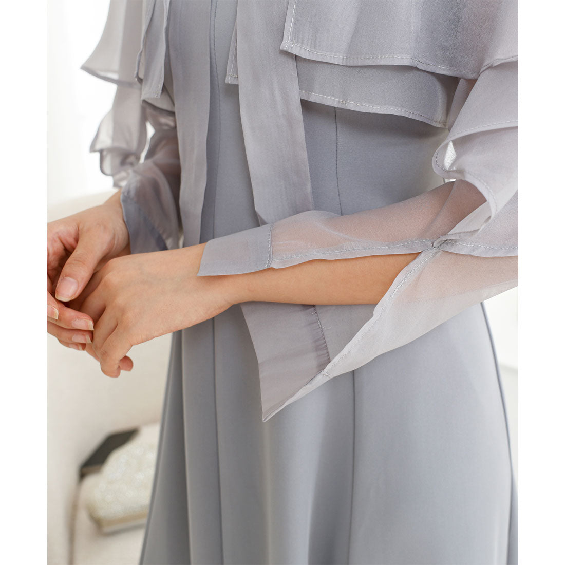レースレディース Lace Ladies 【2点セット】ボレロ付き バック レースアップ キャミソール ワンピース （チャコールグレー） チャコールグレー