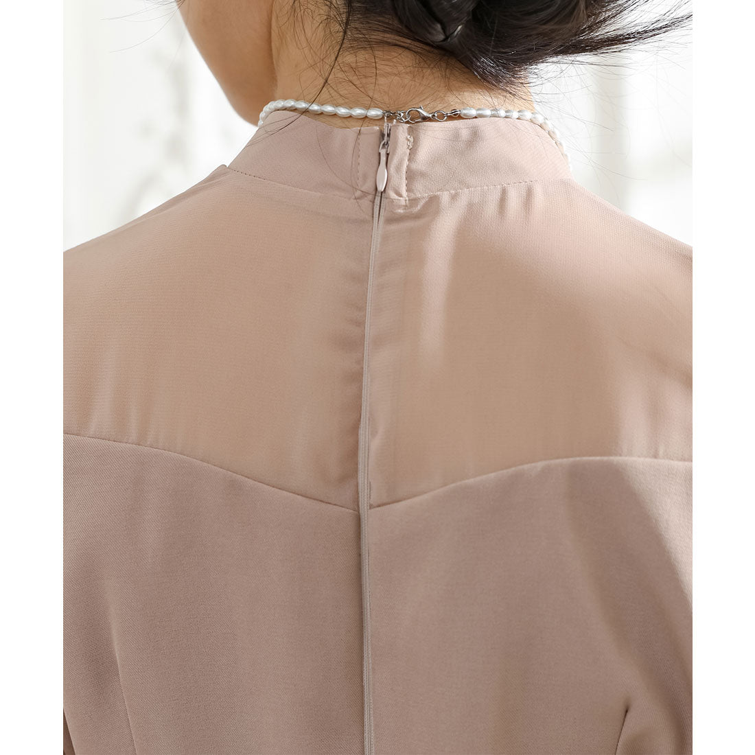 レースレディース Lace Ladies フェイクレイヤード タック プリーツ タイト ワンピース