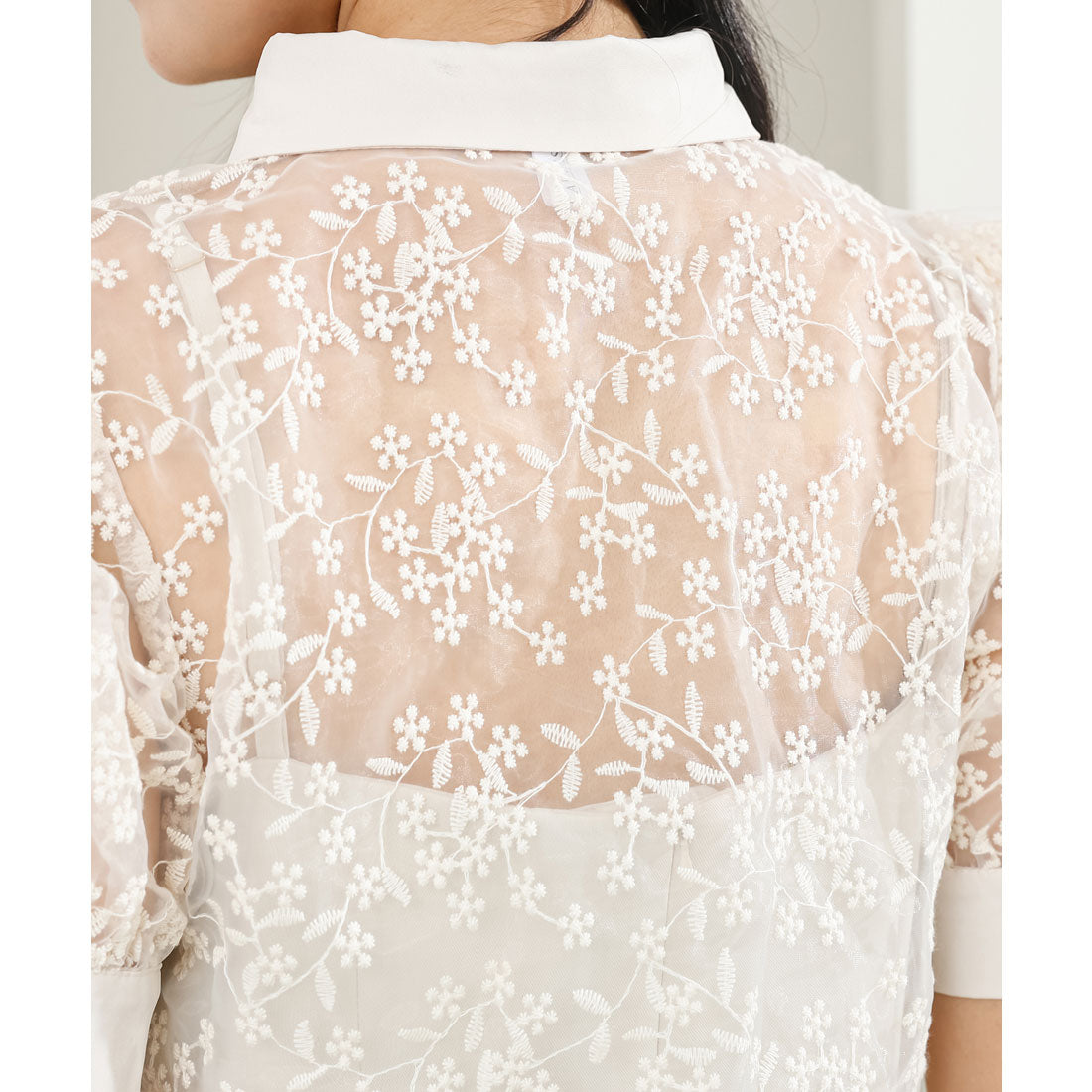 レースレディース Lace Ladies レース ブラウス× マーメイド キャミソール ワンピース セットアップ （アイボリー） アイボリー