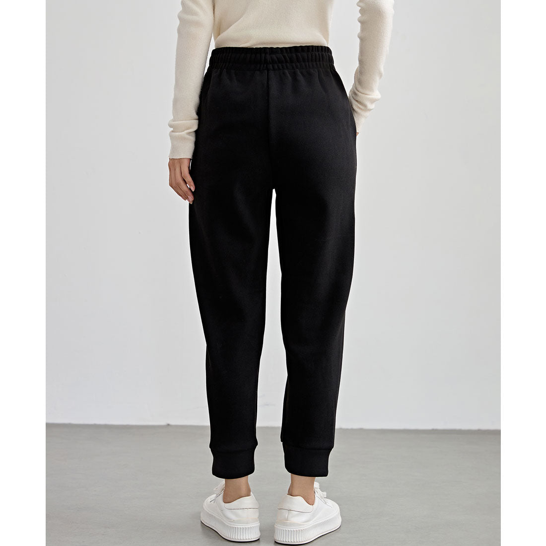レースレディース Lace Ladies 裏起毛 厚手 テーパード スウェット パンツ （ブラック） ブラック