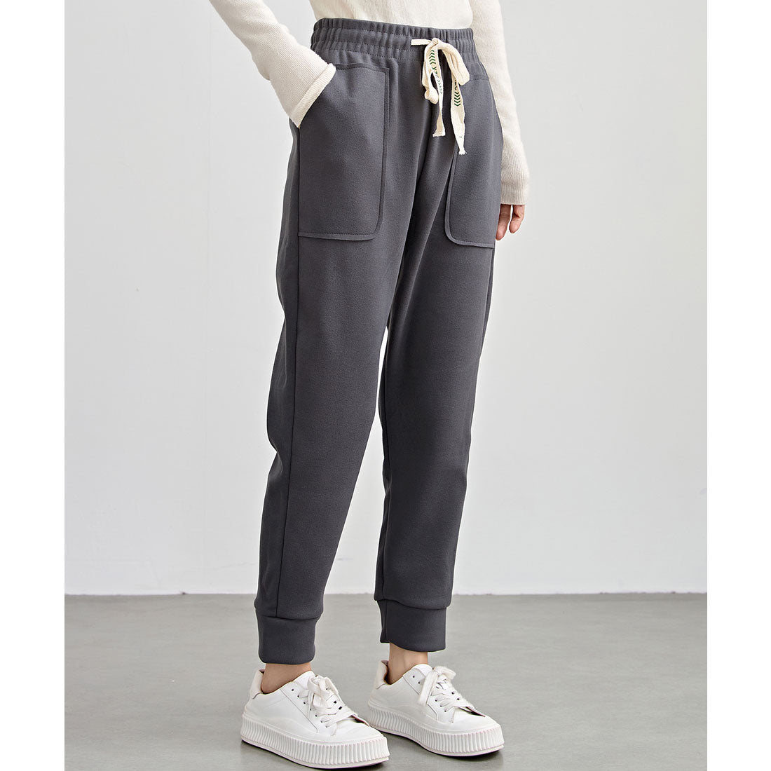 レースレディース Lace Ladies 裏起毛 厚手 テーパード スウェット パンツ （グレー） グレー