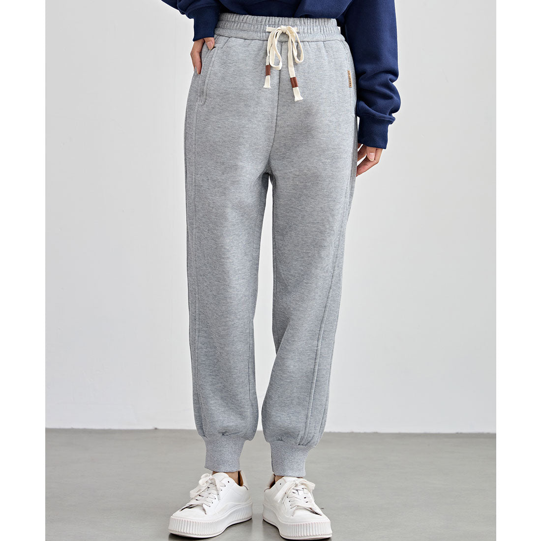 Lace Ladies Fleece Lined Loose Fit Easy Ankle Pants