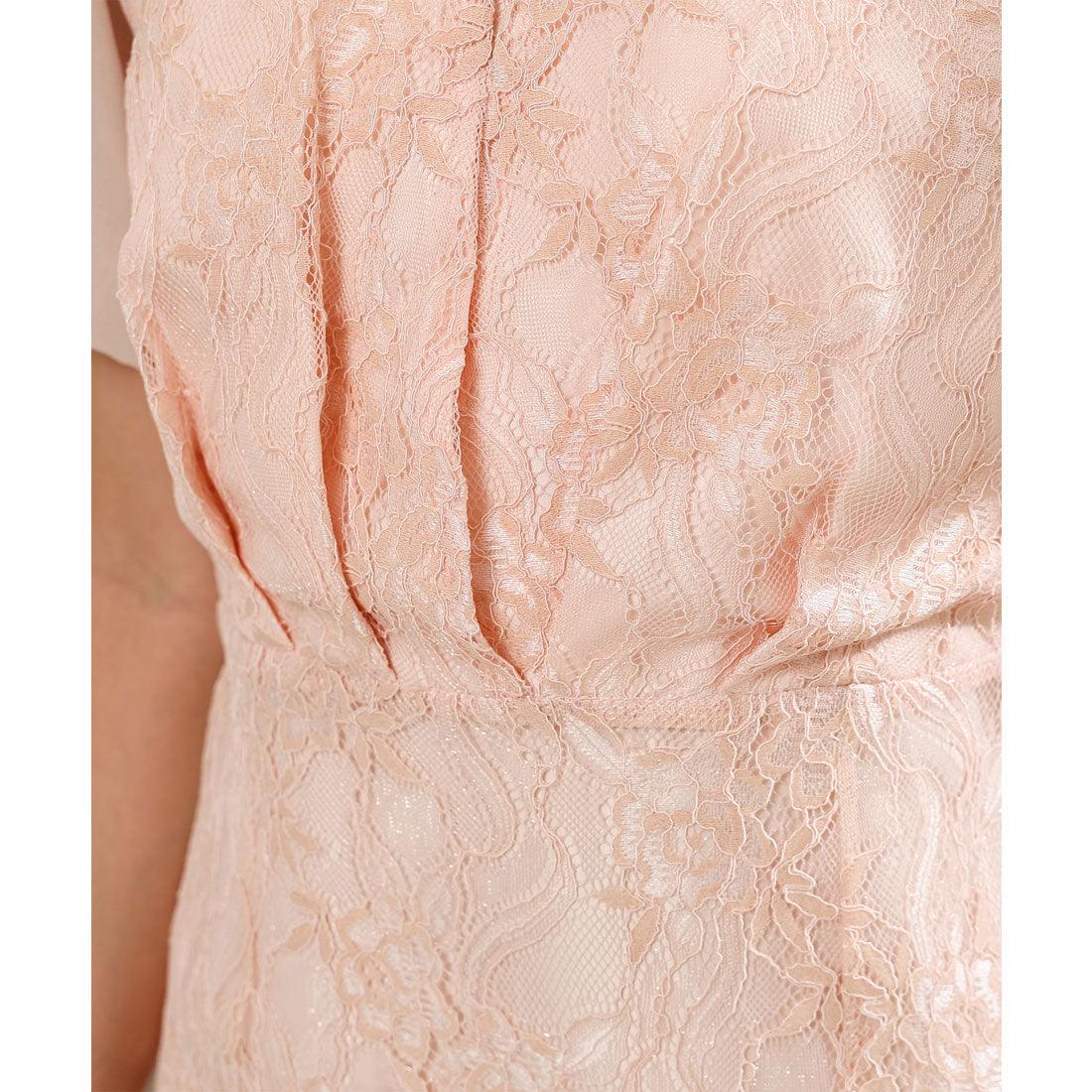 レースレディース Lace Ladies レース ドッキング タック ロング ワンピース