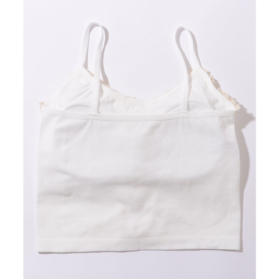 Lace Ladies Pearl Button Ruffle Camisole with Cups