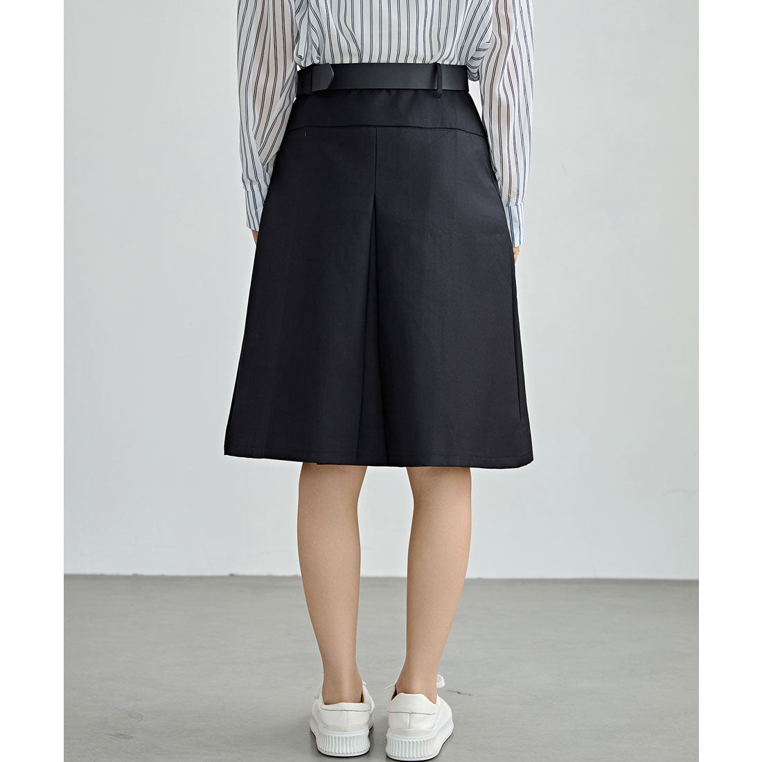 レースレディース Lace Ladies ソリッドカラー ハイウエスト Aライン プリーツ スカート