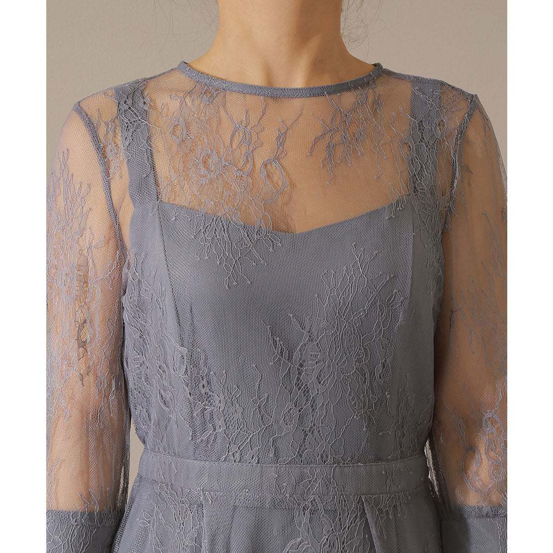 レースレディース Lace Ladies 【2点セット】レーストッパー付き ロング フレア ワンピース