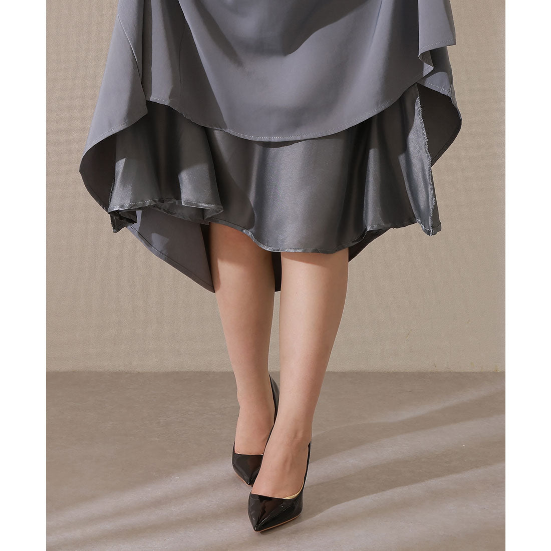 レースレディース Lace Ladies 【2点セット】レーストッパー付き ロング フレア ワンピース