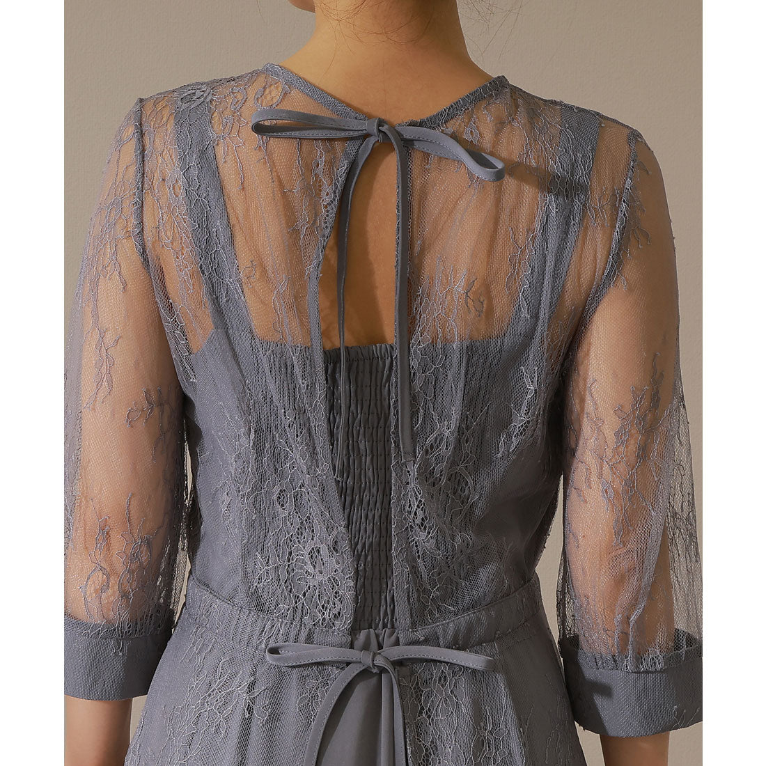 レースレディース Lace Ladies 【2点セット】レーストッパー付き ロング フレア ワンピース