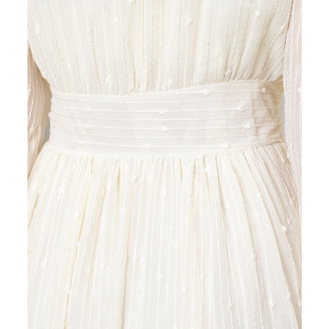 レースレディース Lace Ladies パフスリーブ スクエアVネック パール ボタン ワンピース