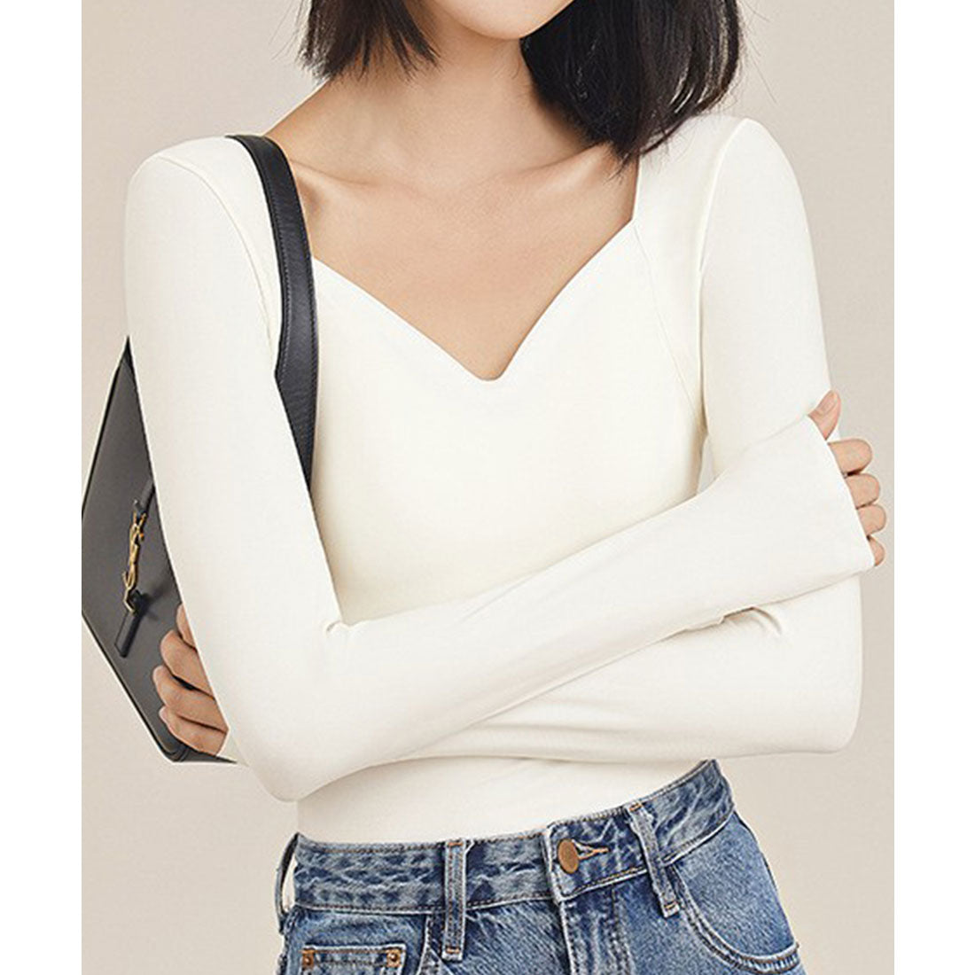 レースレディース Lace Ladies ソリッドカラー スクエア ハートネック カップ付き インナー