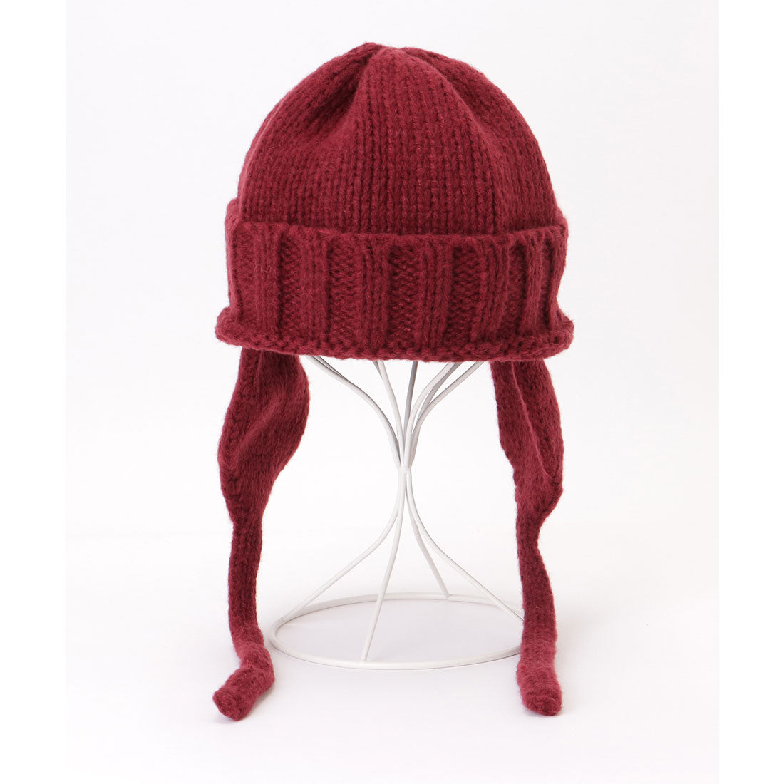 レースレディース Lace Ladies ソリッドカラー 耳あて付き フライト ニット キャップ （アイボリー） アイボリー