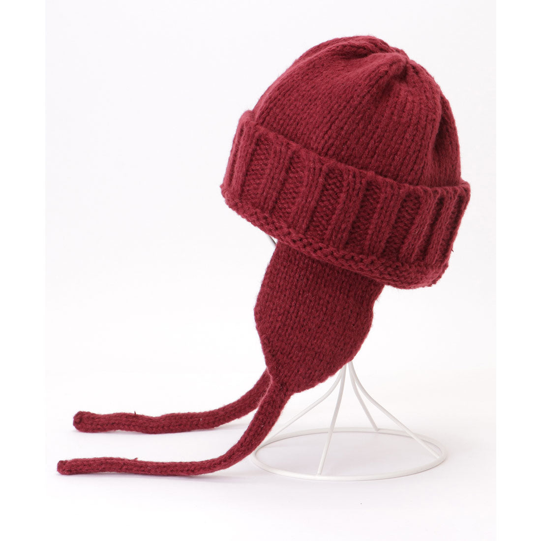 レースレディース Lace Ladies ソリッドカラー 耳あて付き フライト ニット キャップ （アイボリー） アイボリー