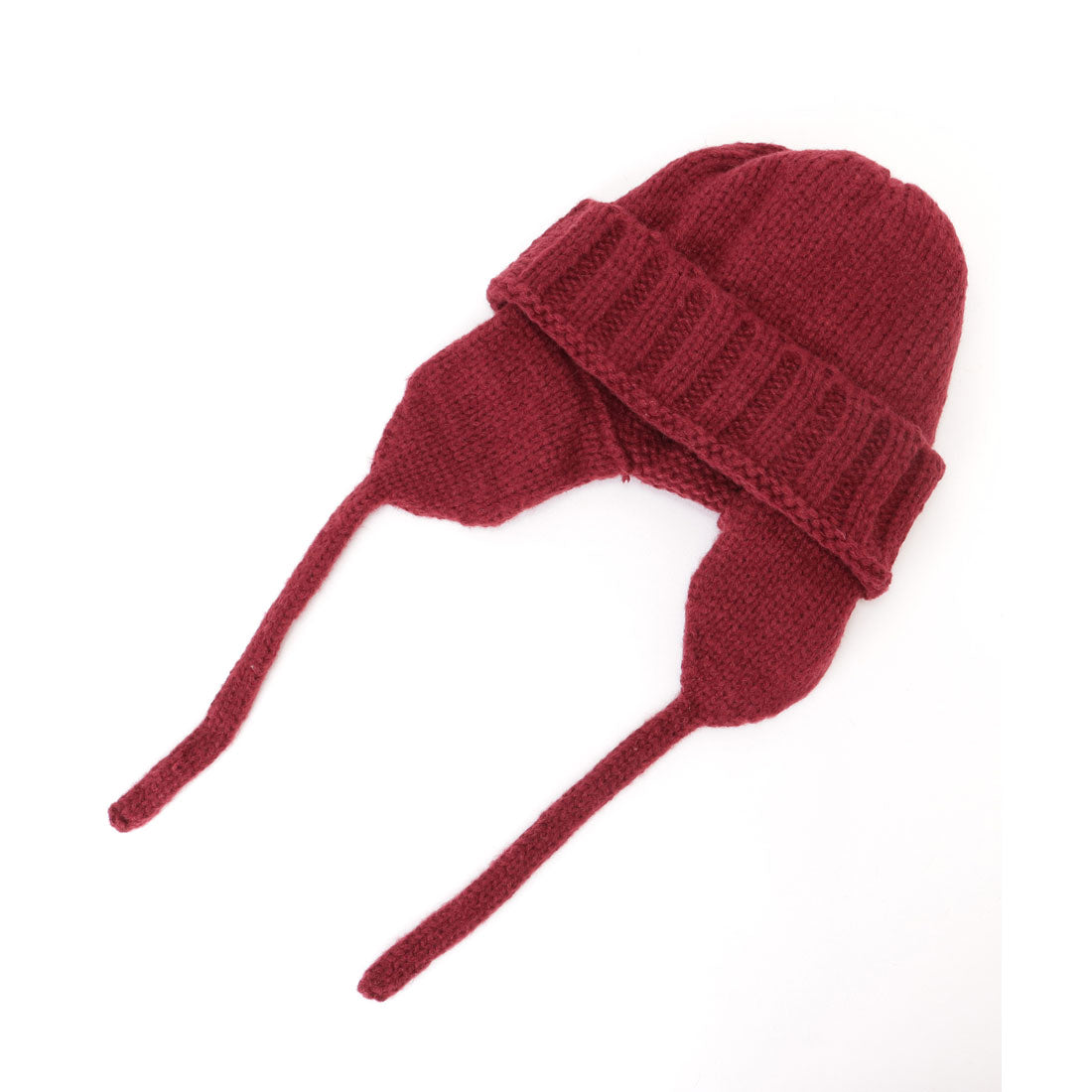 レースレディース Lace Ladies ソリッドカラー 耳あて付き フライト ニット キャップ （アイボリー） アイボリー