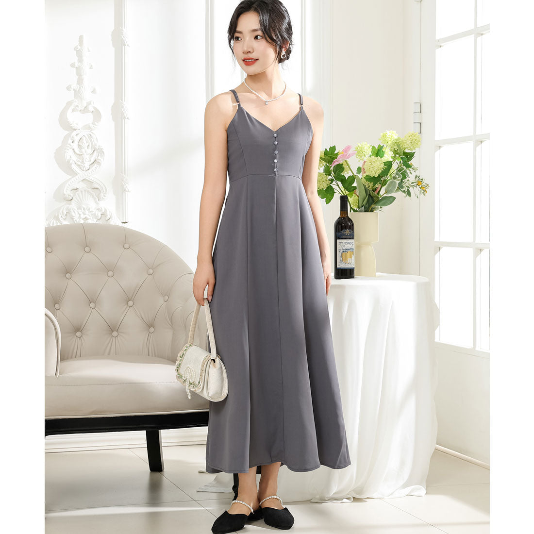 レースレディース Lace Ladies 【2点セット】シアー ボレロ付き キャミソール マキシ ワンピース