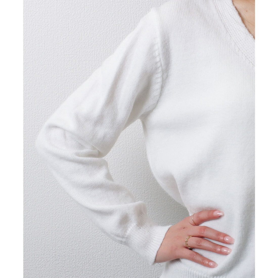 Lace Ladies Ribbon Pattern V-Neck Ribbed Cardigan Knit Sweater Top